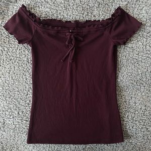 Aéropostale Maroon Stretchy Fashion Top — Size M